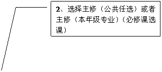 线形标注 3: 2、选择主修（公共任选）或者主修（本年级专业）（必修课选课）